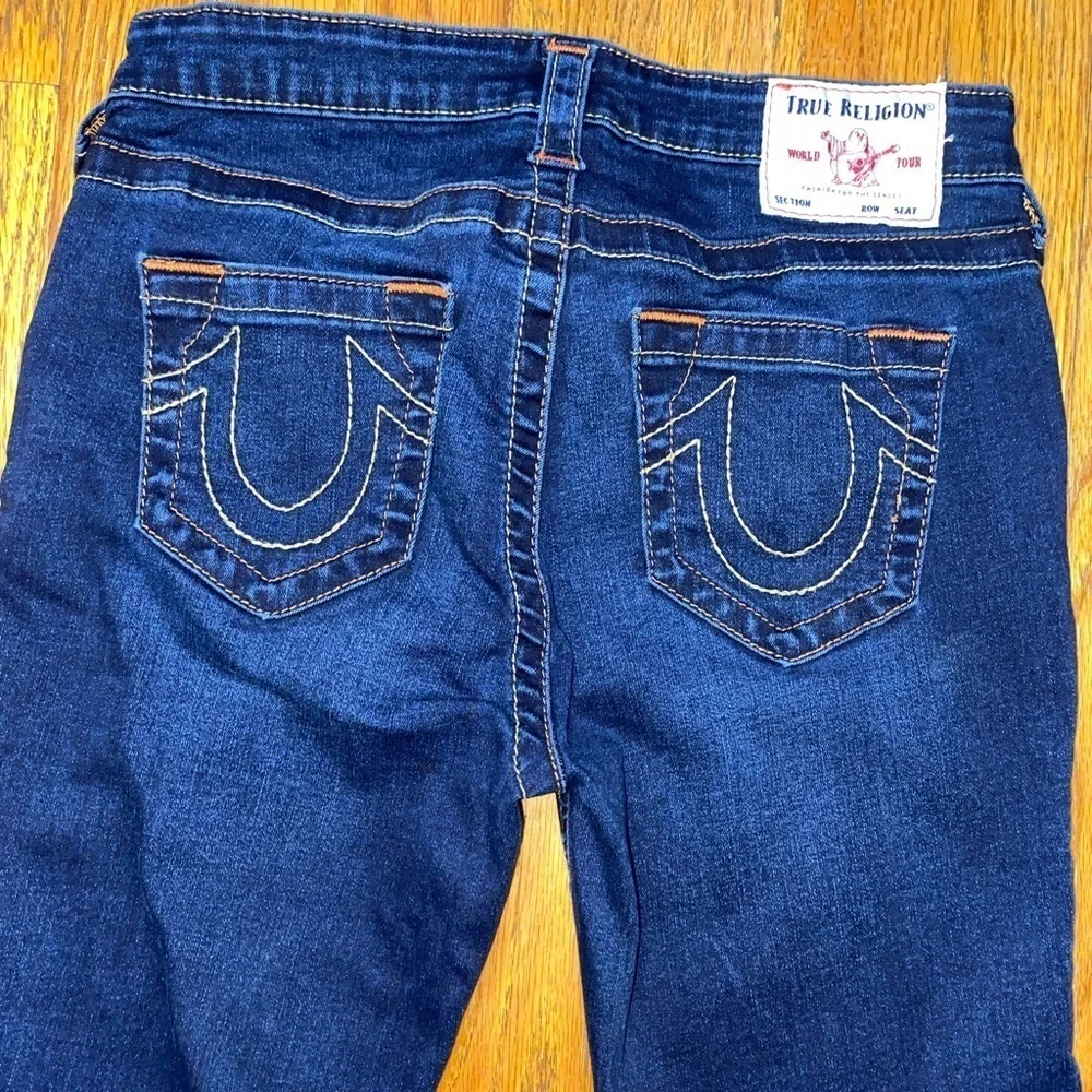 True Religion Billie Mid Rise Straight Leg Jeans, Blue Denim Jean Size 29 - Picture 5 of 12